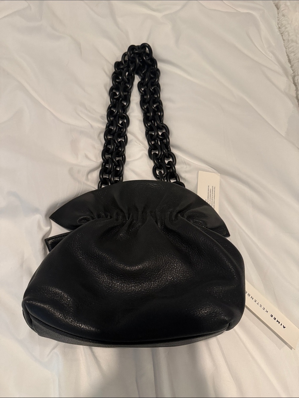 Aimee Kestenberg Black Shoulder Bag with Chunky Chain Strap